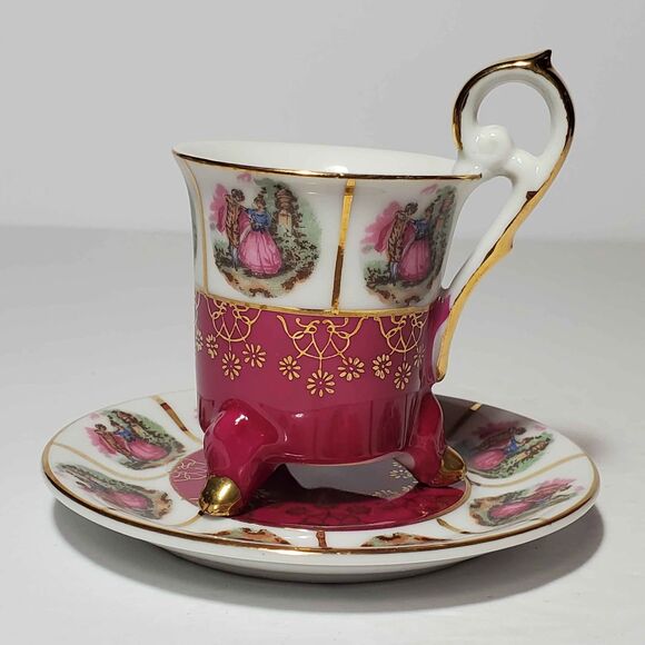 Courting Couple Demitasse (Small) Cup and Saucer - Picture 7 of 9